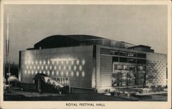 Royal Festival Hall at Night, Festival of Britain 1951 Postcard