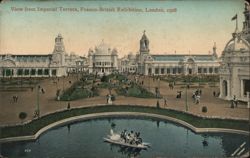 Franco-British Exhibition, View from Imperial Terrace, London 1908 Postcard