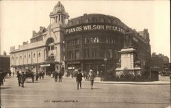 Sheffield City Square: Cinema House and Wilson Peck Pianos Postcard