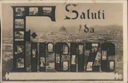 Saluti da Firenze: Panoramic City View with Duomo Postcard