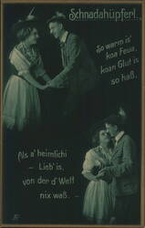 Schnadahüpferl: Bavarian Couple in Traditional Dress Postcard