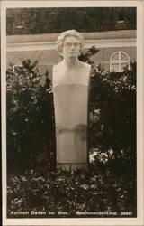 Beethoven Bust Monument in Baden bei Wien, Austria Postcard