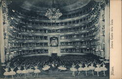 Interior View of Teatro alla Scala, Milan with Ballet Performance Postcard