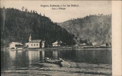 Selo Village on Lake Baikal, Russia with Rowboat Postcard