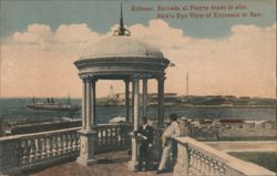 Bird's Eye View of Havana Harbor Entrance Postcard