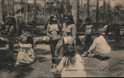 Amazonas Women Painting Themselves for a Dance Postcard