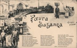 Peura Bazanna: Collage of Industrial Scenes and Figures Postcard