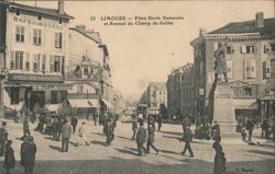 Place Denis Dussoubs and Avenue du Champ de Juillet, Limoges Postcard