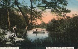 Milk River, Clarendon, Jamaica - Two Men in a Rowboat Postcard