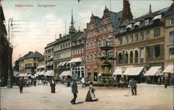 Amagertorv Square with Stork Fountain, Copenhagen, Denmark Postcard