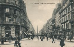 Rue de la Paix, Paris, France - Vintage Street Scene Postcard