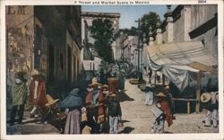 Street and Market Scene in Mexico Postcard