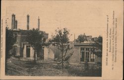 Bombed School Building in Reims, France - WWI Damage 1914-18 Postcard