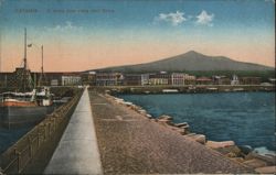 Catania Harbor with Mount Etna View, Italy Postcard