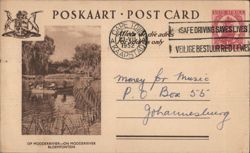 Boating on the Modder River, Bloemfontein, South Africa Postcard