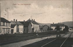 Parti fra Værdalsøren Train Station, Norway Postcard