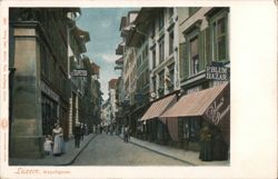 Luzern Kapellgasse Street Scene Postcard