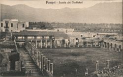 Pompeii Gladiators School Ruins Postcard