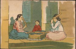 Korean Women Ironing with Wooden Clubs Postcard