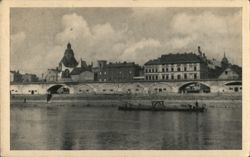 Gorzów Wielkopolski City View with River Warta Bridge Postcard