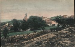 Gudhjem, Bornholm, Denmark: Panoramic Town View with Church Postcard