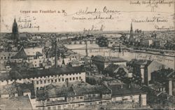 Frankfurt am Main Skyline with Bridges and Buildings Postcard