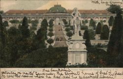 Schloss Sanssouci with Statue of Frederick the Great, Potsdam, Germany Postcard