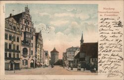 Nuremberg Frauenthorstrasse Street View Postcard