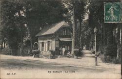 Senlis Le Cours Cafe with Patrons Postcard