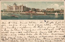 Taj Mahal Hotel and Green's Restaurant, Bombay, India Postcard