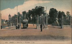 Brest, France - Porte Foy - Foy Gate - Tram Entering City Postcard