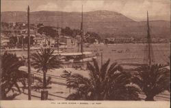 Bandol Harbor View with Palm Trees and Boats, French Riviera Postcard