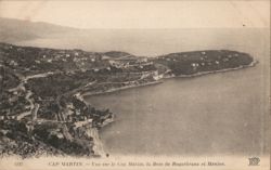 Cap Martin: Roquebrune & Menton Bay View Postcard