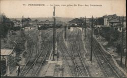 Périgueux Train Station from Pont des Faineants Postcard