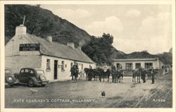 Kate Kearney's Cottage, Killarney, Ireland with Horses and Carriage Postcard