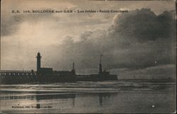 Boulogne-sur-Mer Jetties at Sunset Postcard