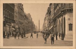 Rue de la Paix with Colonne Vendôme in Background, Paris Postcard