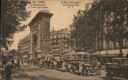 St-Denis Boulevard and Ancient Gate, Paris France Postcard Postcard Postcard