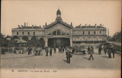 Amiens Gare du Nord Train Station Postcard