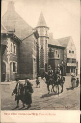 Vieux Liège Exposition 1905: Place du Marché with Horse Riders Postcard