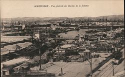 General View of the Basins of La Joliette, Marseille Postcard