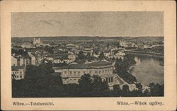 Panoramic View of Wilno with River and Prominent Building Postcard