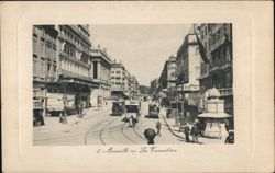 La Cannebière Street Scene with Tram, Marseille, France Postcard