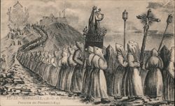 Procession of Penitents (1813) in Marseille, France Postcard