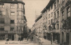 Schaffhausen Vordergasse Street Scene Postcard