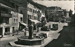 Gruyères Town Square Fountain and Hotel de Ville Postcard