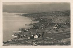 Lutry, Pully, Lausanne, and the Jura Mountains from a Scenic Viewpoint Postcard