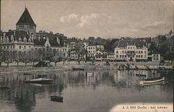 Ouchy Waterfront with Boats on Lac Léman Postcard