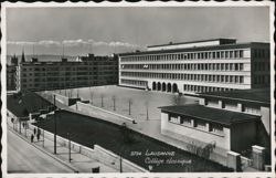 Lausanne Classical College Building and Courtyard Postcard