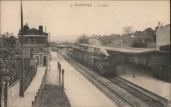 Suresnes Train Station Platform View Postcard